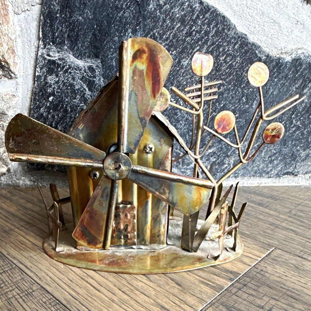 Berkeley Designs Wind-Up Windmill House Music Box “It’s a Small World” Copper